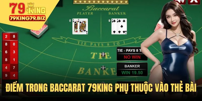 Điểm trong Baccarat 79King phụ thuộc vào các thẻ bài